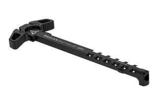 Radian Raptor SD vented ambidextrous charging handle features milled vents to reduce gas blow back when shooting suppressed
